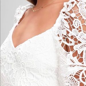White Lace Midi Dress